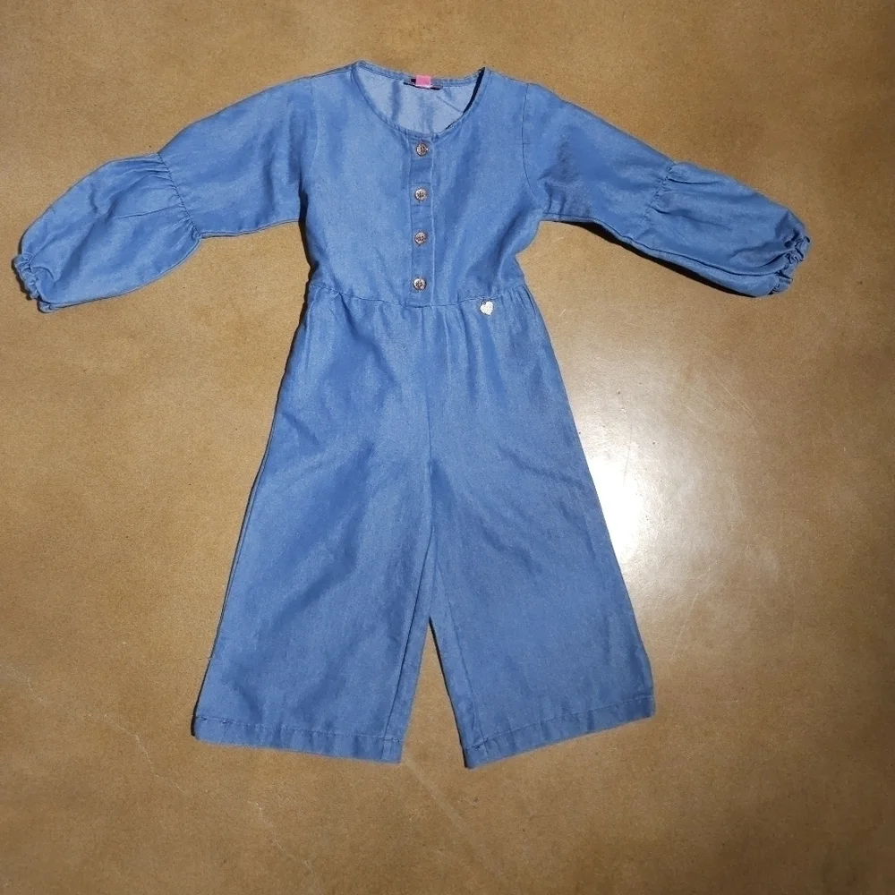 NWOT Vince Camuto 3T Girls Pantsuit with embroidery on sleeve - Picture 3 of 5